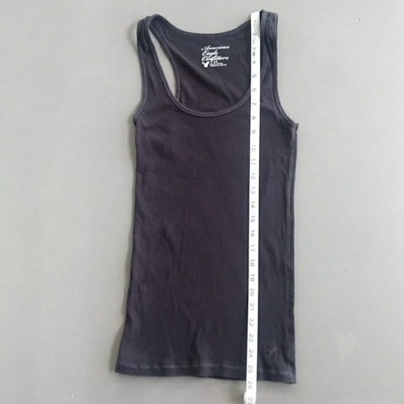 American Eagle Outfitters Black Ribbed Racerback Tank Top - Picture 4 of 7